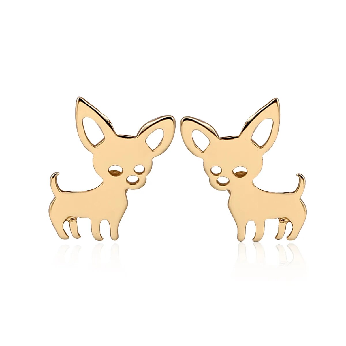 Gold chihuahua earrings