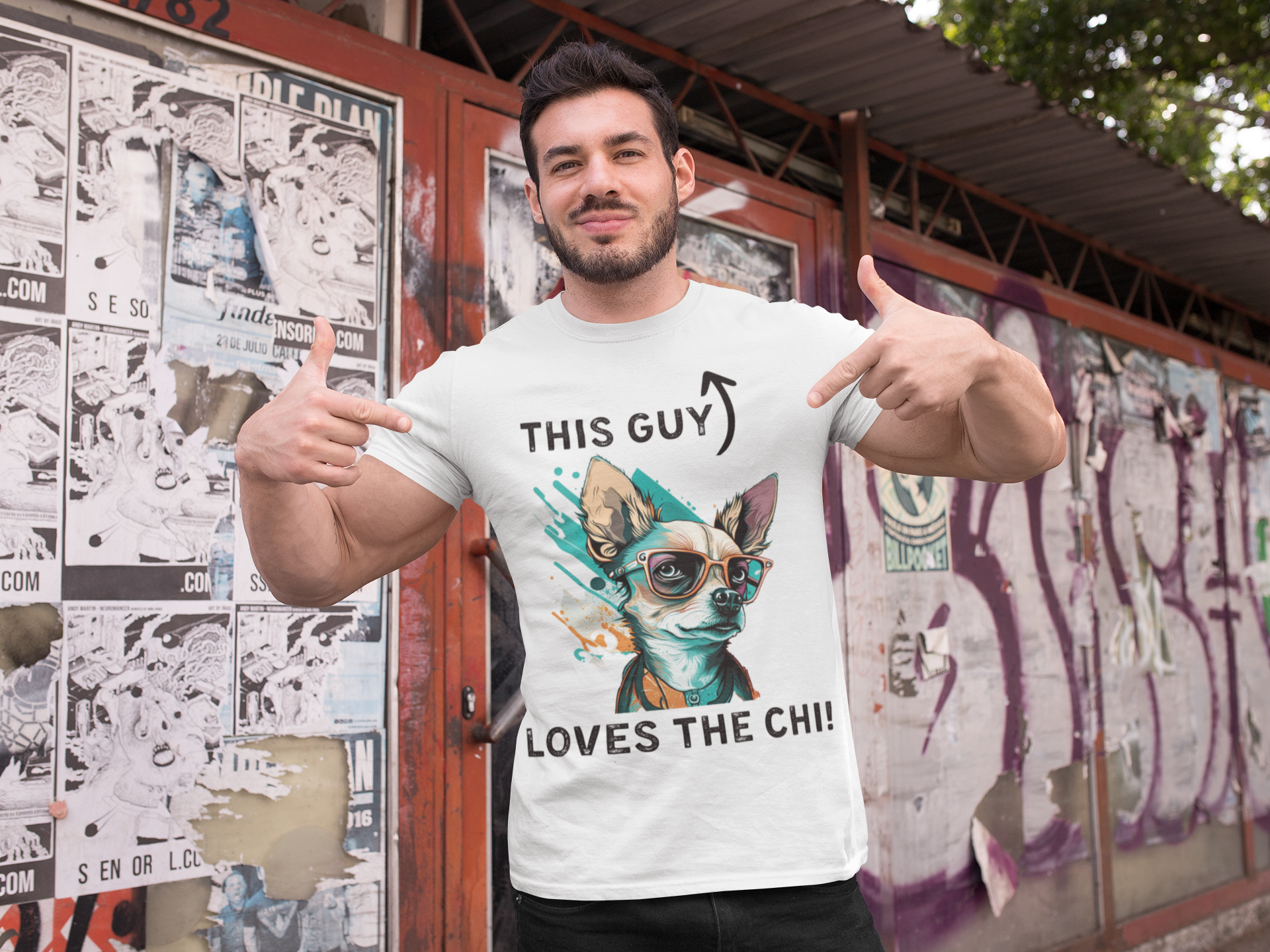 Cool guy loves chihuahuas